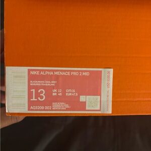 Nike Alpha Menace Pro 2 Mid in Black and White